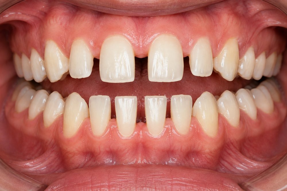 Illustration of gaps between teeth